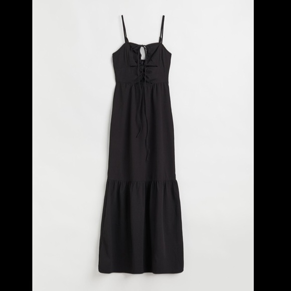 H&M Long Black Cut Out Dress - Picture 5 of 6